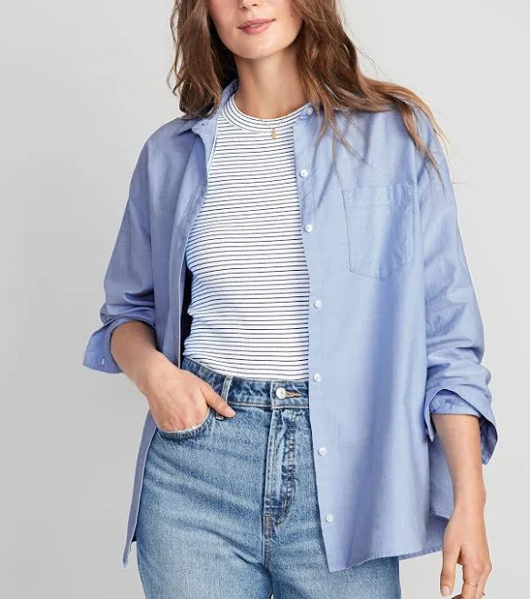 top Old Navy Women's Oversized Button-Down Boyfriend Shirt Old Navy $19.99
