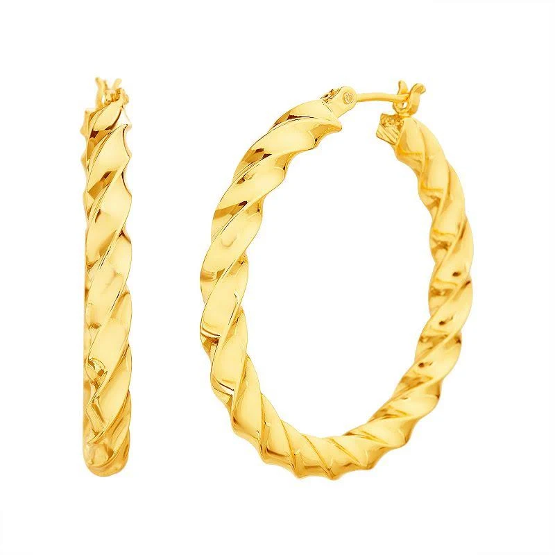 accessory Paige Harper 14K Gold Over Recycled Brass Twisted Chunky Hoop Earrings Kohl's $16