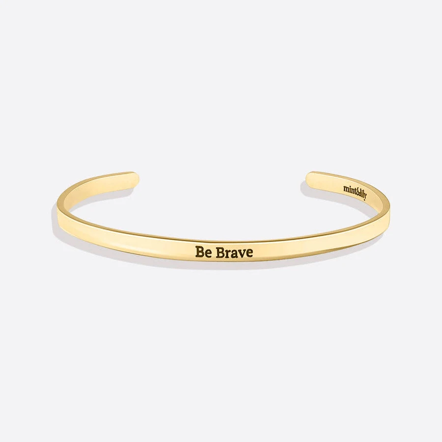 accessory Personalized Thin Cuff Gold Inspirational Jewelry by Mint & Lily Mint & Lily $29