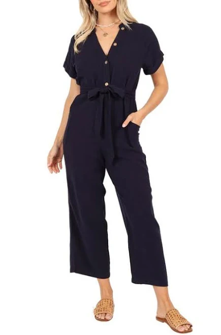 jumpsuit Petal & Pup Women's Archie Tie Waist Linen Jumpsuit Nordstrom $79