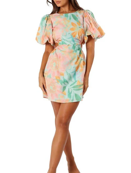 dress Petal & Pup Women's Natalie Puff Sleeve Cutout Minidress Nordstrom $99
