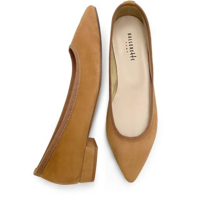 shoes Pointed Toe Suede Ballet Flats Ballerette $230