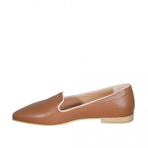 shoes Pointy Loafer with Brown Leather Heel Ghigocalzature SAS $88.31
