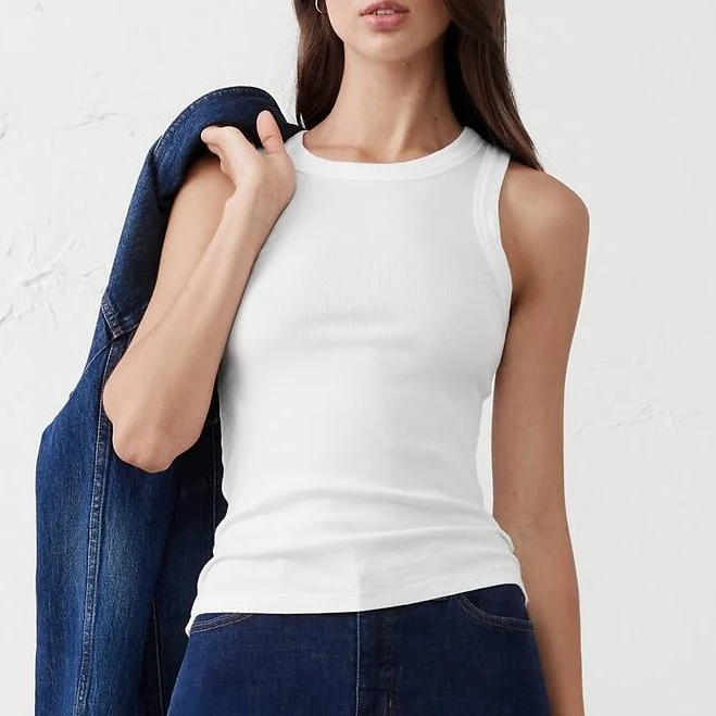 top Preppy Women's Ribbed Racer Tank Banana Republic Factory $15