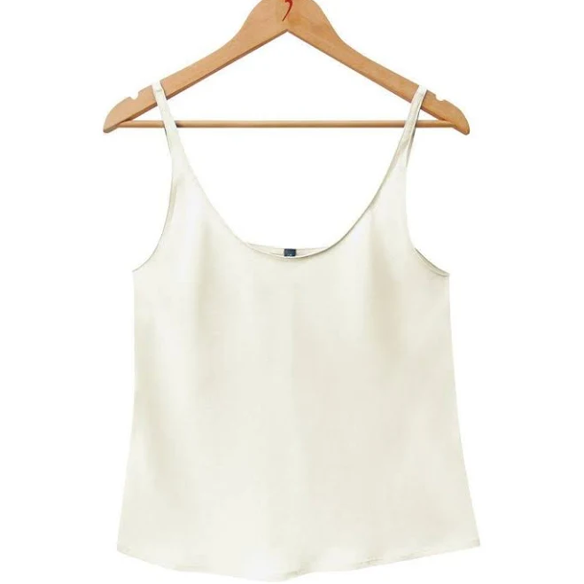 top Pure Silk Crepe-De-Chine Camisole SilkLiving $118