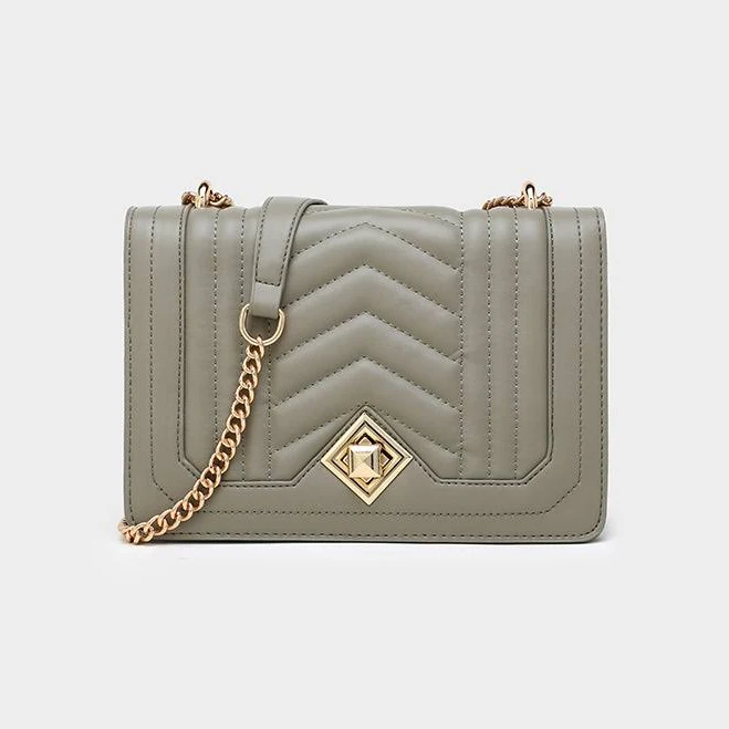 bag Quilted Vegan Leather Crossbody Chain Bag RomyTisa $54.99