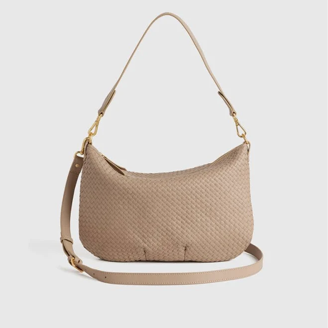 bag Quince Handwoven Italian Leather Convertible Crescent Shoulder Bag Quince $140