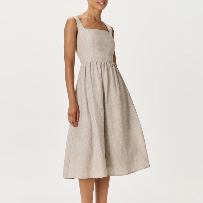 dress Quince Women's European Linen Fit & Flare Midi Dress Quince $84