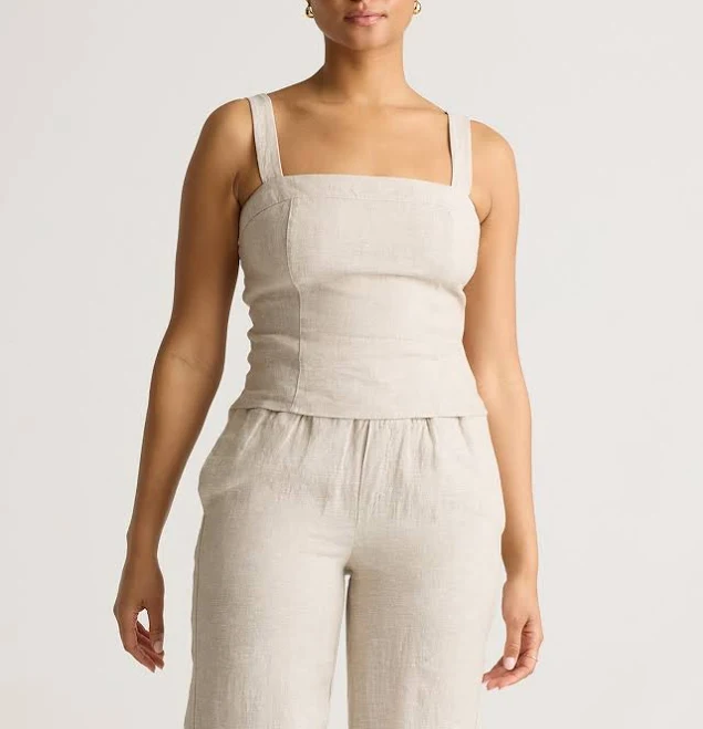 outfit Quince Women's European Linen Fitted Tank Top Quince $42