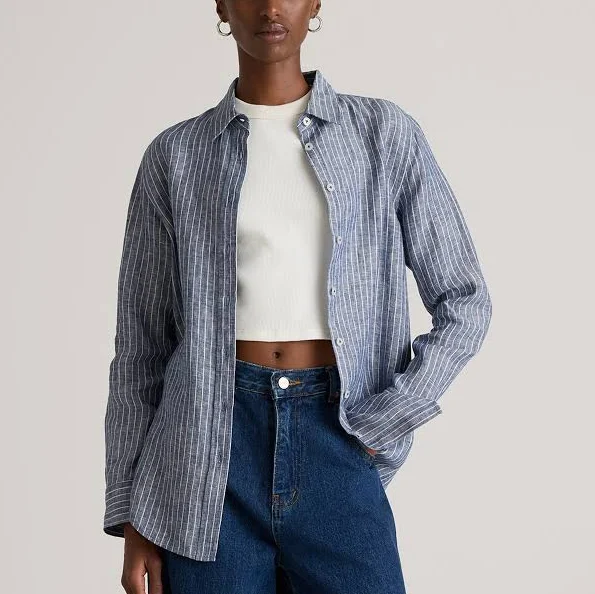 blouses Quince Women's European Linen Long Sleeve Shirt Quince $42