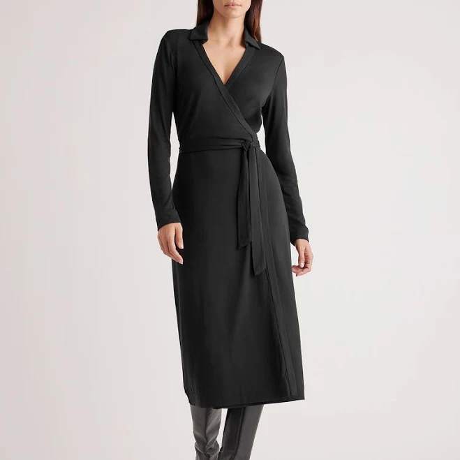 dress Quince Women's Silk Jersey Midi Wrap Dress Quince $149.9