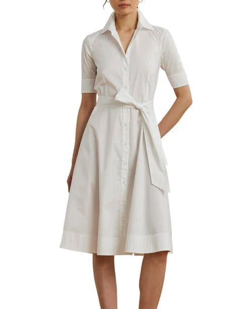 dress Ralph Lauren Women's Belted Cotton-Blend Shirtdress Nordstrom $103.85