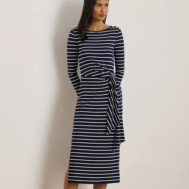 dress Ralph Lauren Women's Striped Tie-Front Cotton-Blend Dress Ralph Lauren $124.99