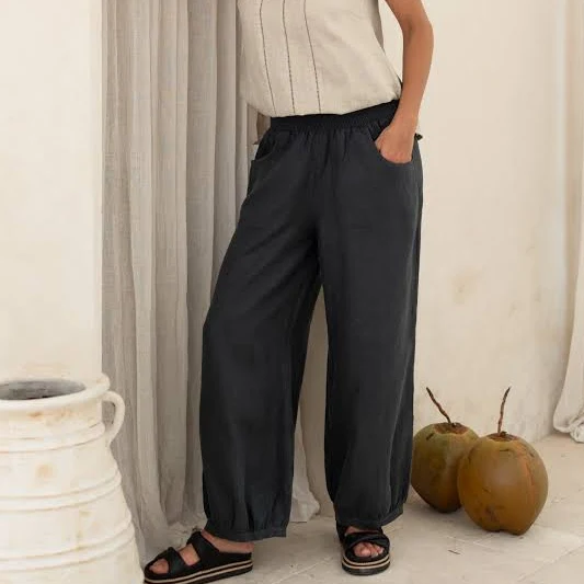pants Sadhu French Linen Pants Charcoal Women's Nomad the Label US $139