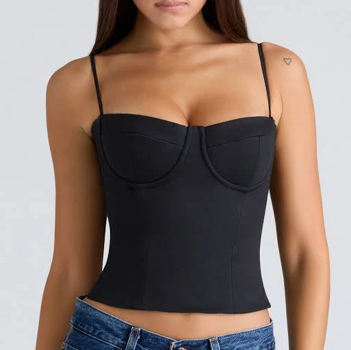 crop top Samaria Stretch Twill Cupped Corset Top House of CB $119
