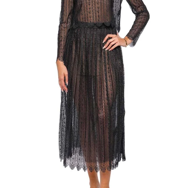 skirt Self Portrait Lace Sheer Organza Midi Skirt Lola Dré $308