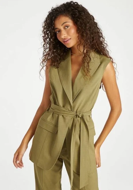 outerwear ShoeDazzle Longline Belted Vest ShoeDazzle $29.18