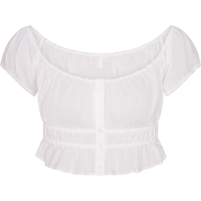 off-shoulder top Skims Off The Shoulder Poplin Top SKIMS $84