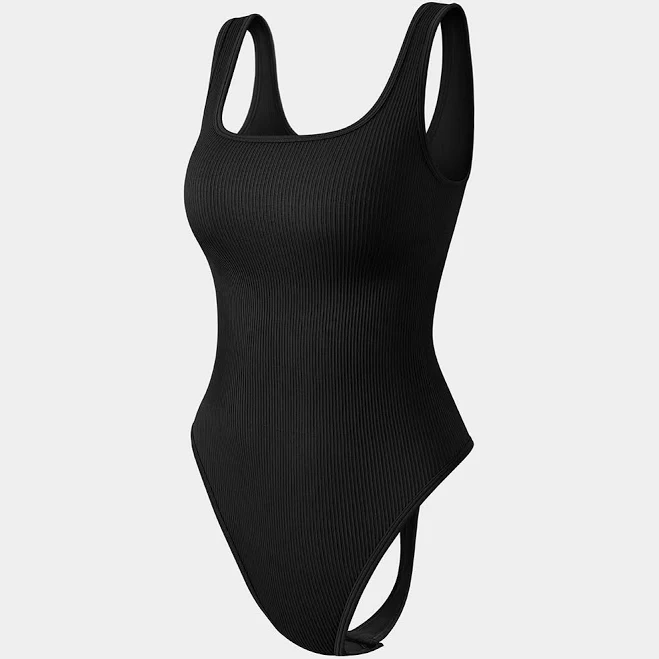 top Sleeveless Square Neck Thongs Bodysuits OQQ Activewear Store $12.99