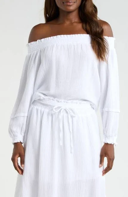 off-shoulder top Splendid Women's Adele Off-the-Shoulder Cotton Top Nordstrom $118