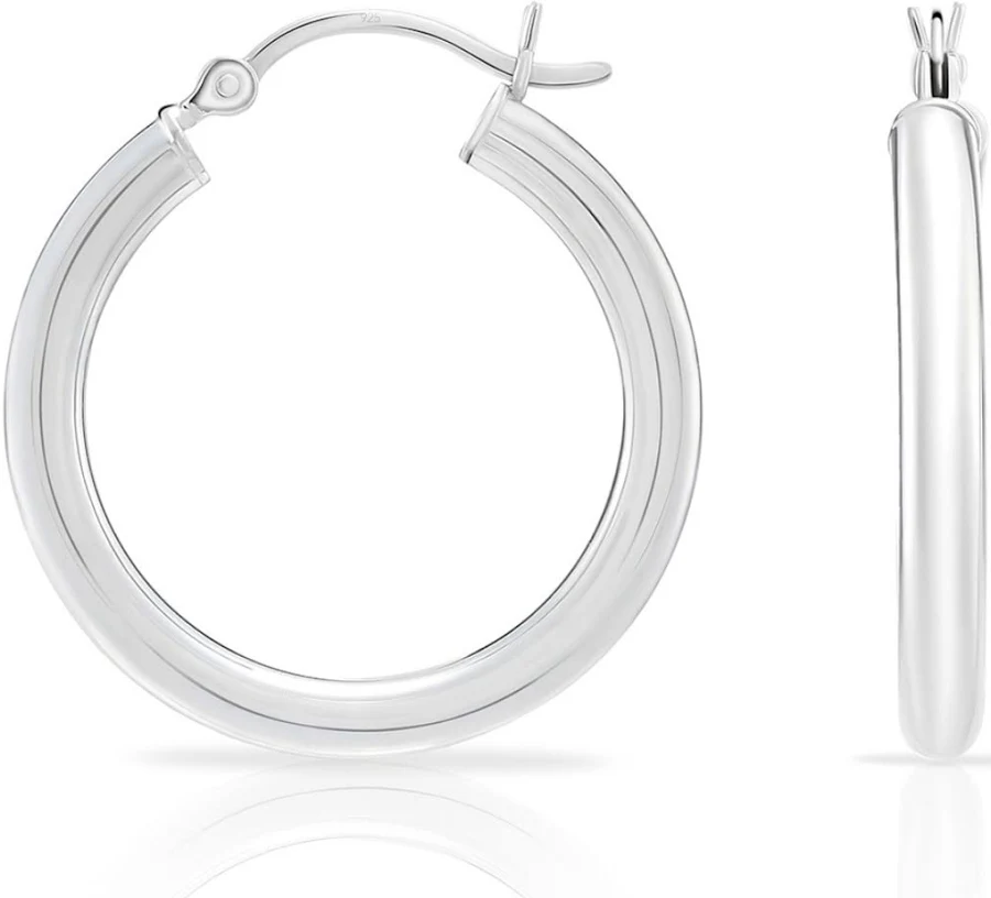 accessory Sterling Silver Chunky Hoop Earrings tilojewelry.com $89.99