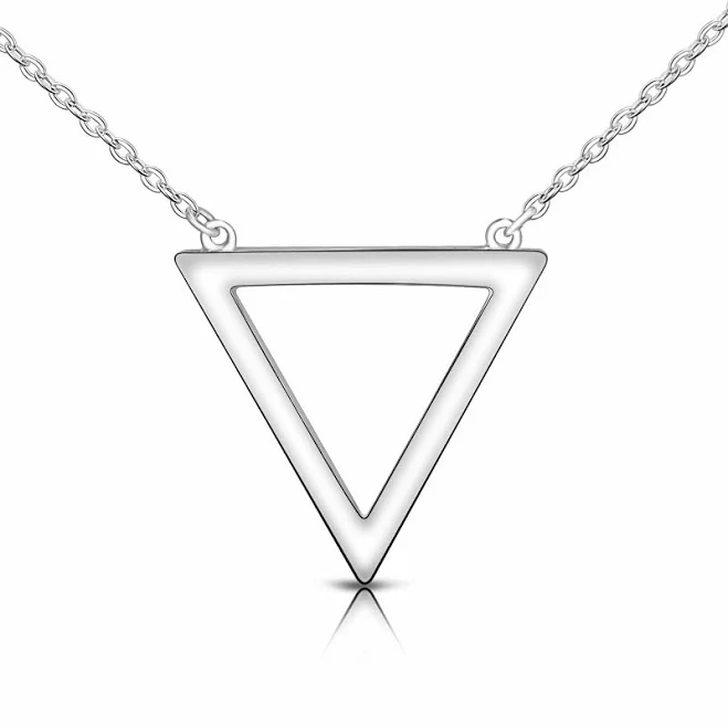 accessory Sterling Silver Geometric Triangle Necklace Eleganzia Jewelry $35