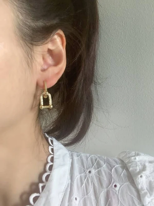 accessory Sterling Silver Rhinestone Geometric Drop Earrings Etsy - Seller $15.99