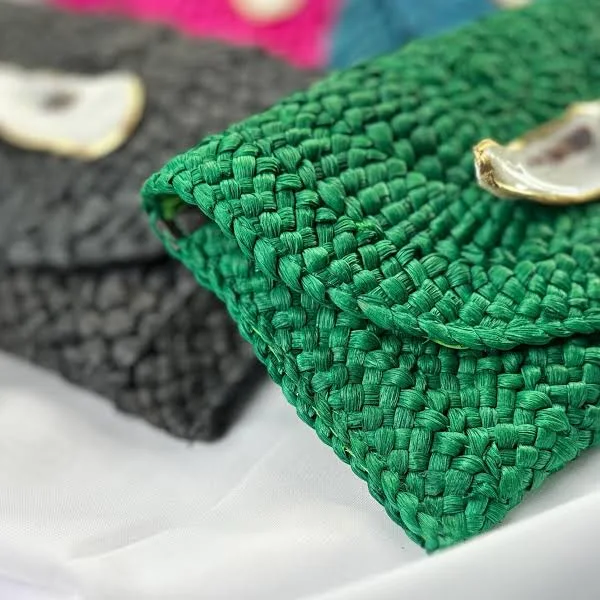 bag Straw Clutch Purse with Oyster Shell Decor Etsy - Seller $25