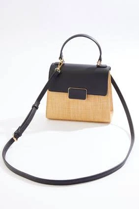 bag Straw Faux Leather Top Handle Mini Bag Cato Fashions $24.99