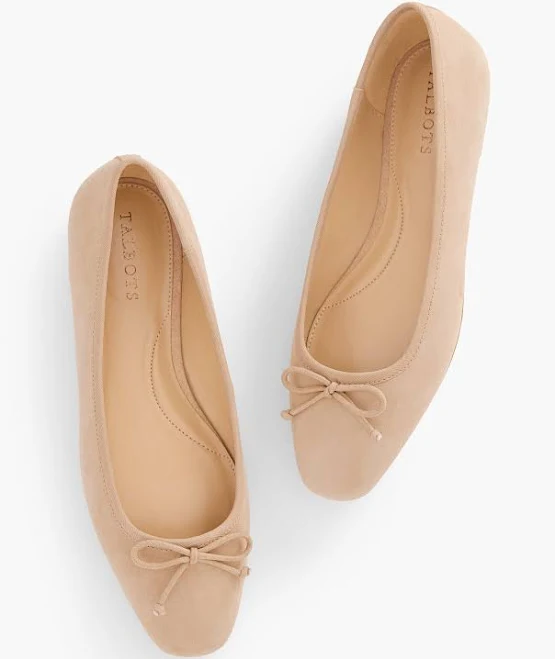 shoes Talbots Women's Tinsley Bow Suede Ballet Flats Talbots $50.99