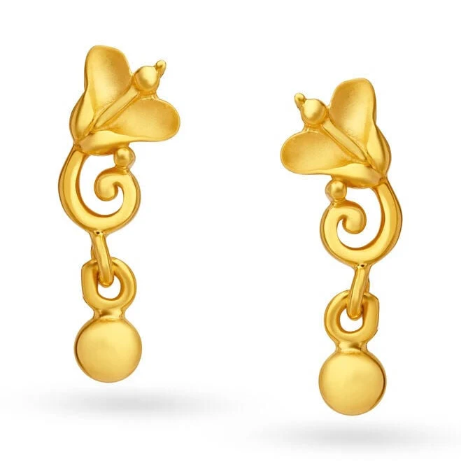 accessory Tanishq Women's Delicate Floral 22kt Drop Earrings Tanishq USA $391