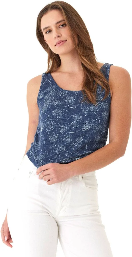 sleeveless top Threads 4 Thought Ellis Breezy Palm Print Linen Jersey Tank Top Threads 4 Thought $24.5