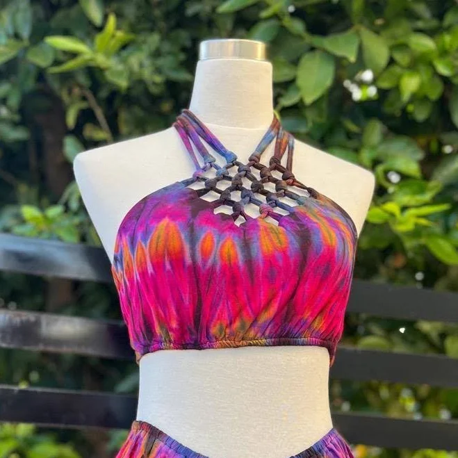 crop top Tie Dye Halter Bralette Etsy - GhaleThreads $39.99