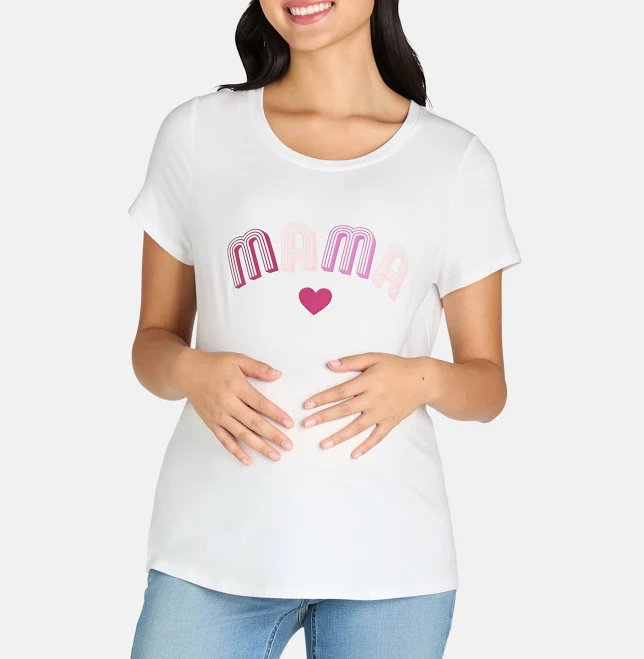 top Time and Tru Women's Maternity Graphic Tee Walmart $5.33