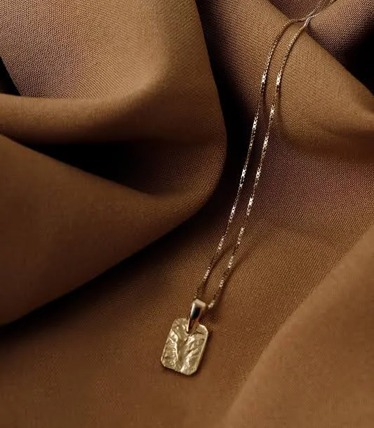 accessory Tiny Gold Rectangle Pendant Necklace Etsy - Seller $55.51