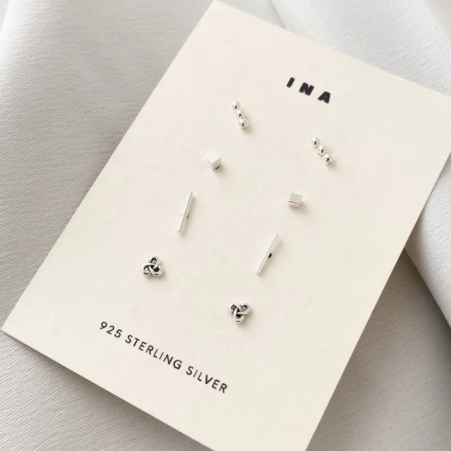 accessory Tiny Sterling Silver Stud Earring Set Etsy - Seller $42.19