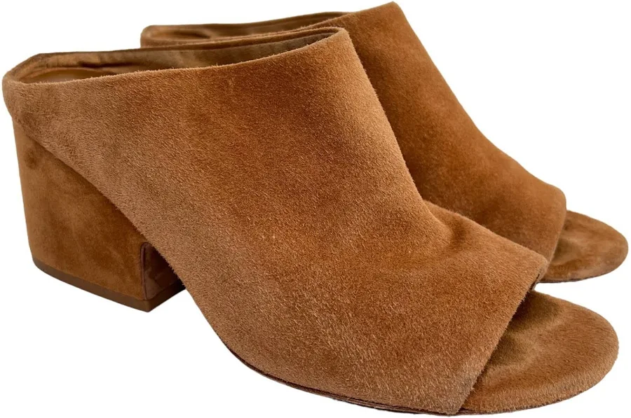 shoes Vince Petra Tan Suede Open Toe Block Heel Mule Slip On Slide Sandals eBay - andreavhtidwell $38.87