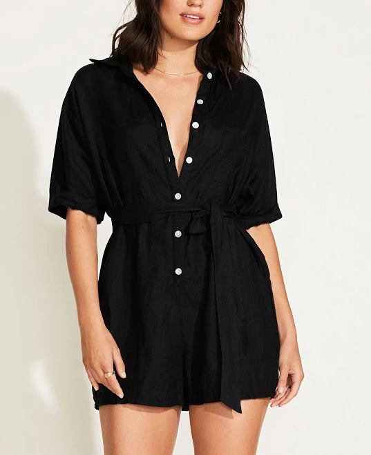 romper Vitamin A Women's Playa Linen Romper Vitamin A $85