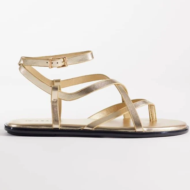 shoes Wide Fit Strappy Flat Sandals with Buckle Detail ASOS $28