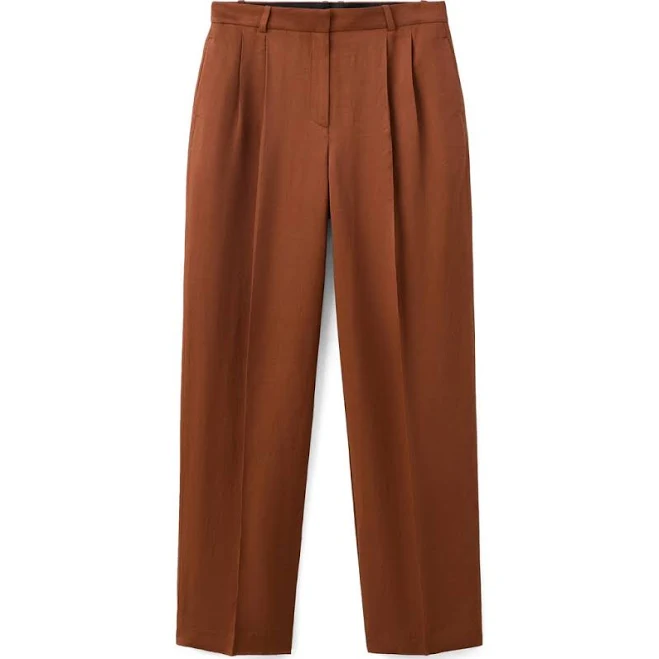 pants Woman MANGO Linen-blend pleated pants Nordstrom $89.99