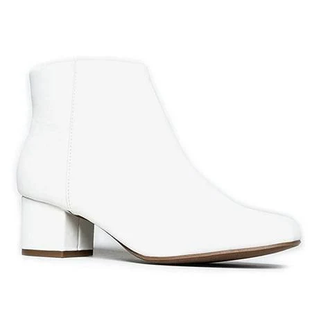shoes Women J. Adams Jody Ankle Bootie Low Heel Zip Up Round Toe Stylish Vegan Leather Boots Walmart - Shoes For Dinner $46.99