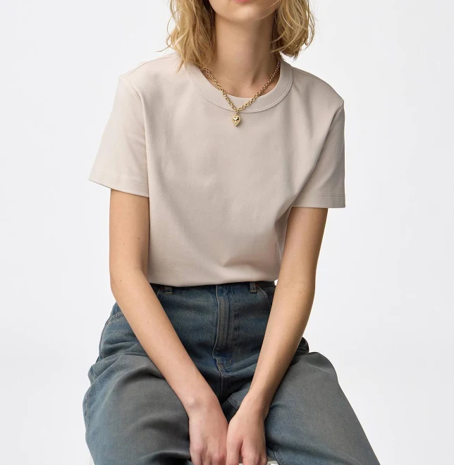 top Women's Cotton Crew Neck T-Shirt GU USA $9.9