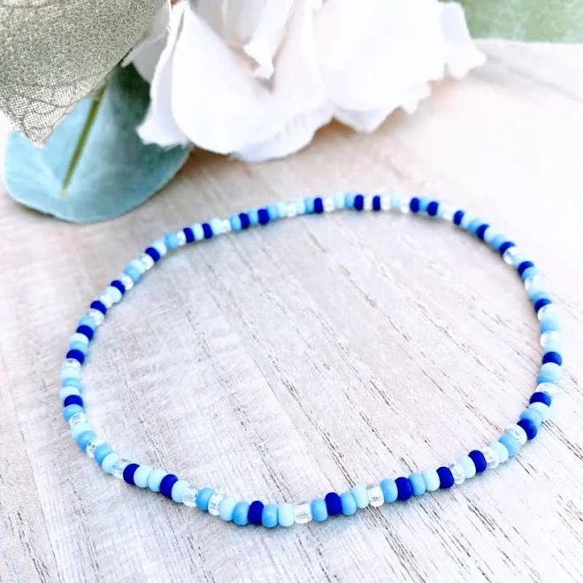 accessory Women's Dainty Beaded Anklet Stretch Ankle Etsy - Seller $4.75