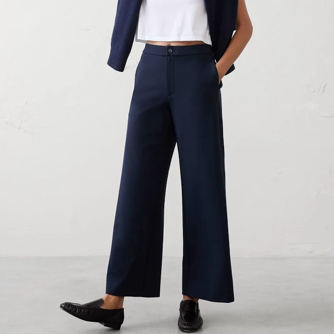 pants Women's High-Rise Wide-Leg Ponte Pants Banana Republic Factory $60