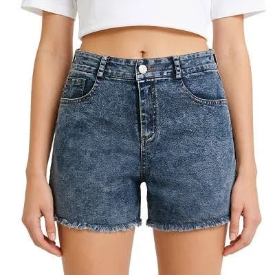 bottom Women's High Waist Frayed Hem Denim Shorts with Pockets Target $28.99
