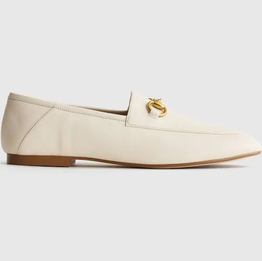 shoes Women's Italian Leather Horsebit Loafer in Bone, Size 6 by Quince Quince $84