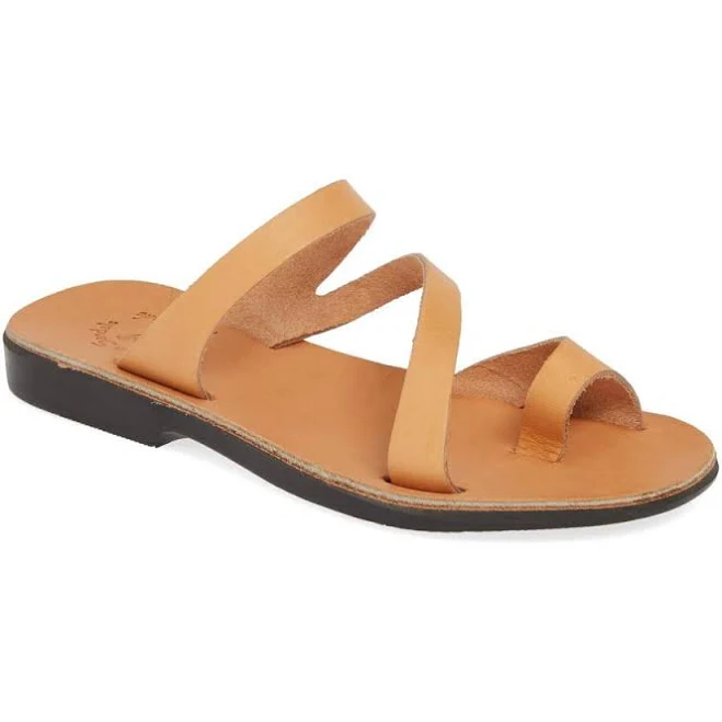 shoes Women's Leather Slide On Sandal - Noah - Tan, Size 10 | Hand-Crafted - Light & Flexible | Jerusalem Sandals Jerusalem Sandals $77.95