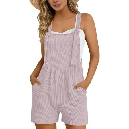 romper Women's Maternity Knot Strap Romper with Pockets Walmart - Akafmk $16.99
