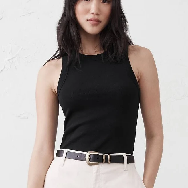 top Women's Ribbed Racer Tank Banana Republic Factory $15