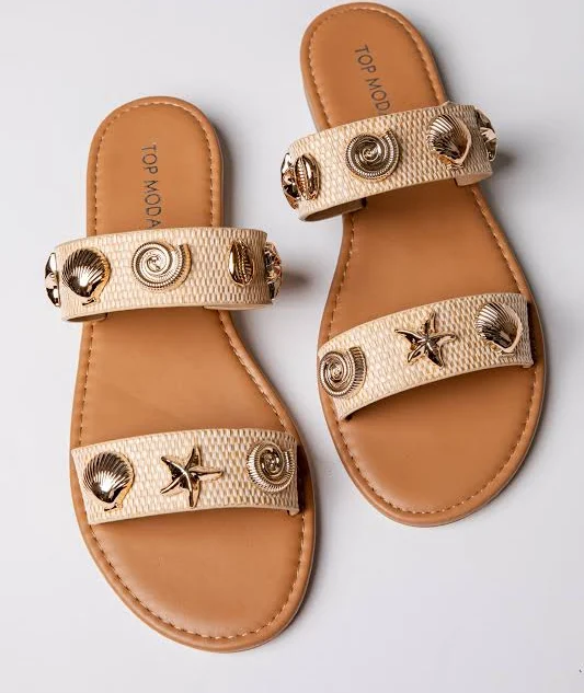 shoes Women's Shell Embellished Slide Sandals Dress Up $28